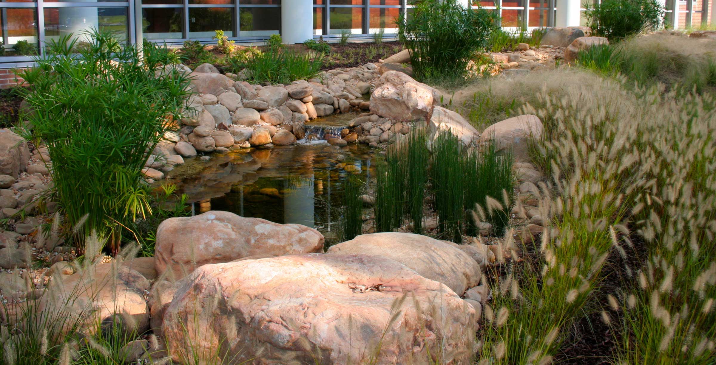 rock formation and landscaping 